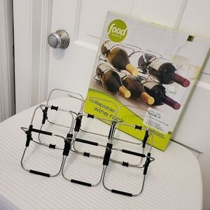 NIB Food Network Collapsible Wine Storage Rack Silvertone Retail $25
